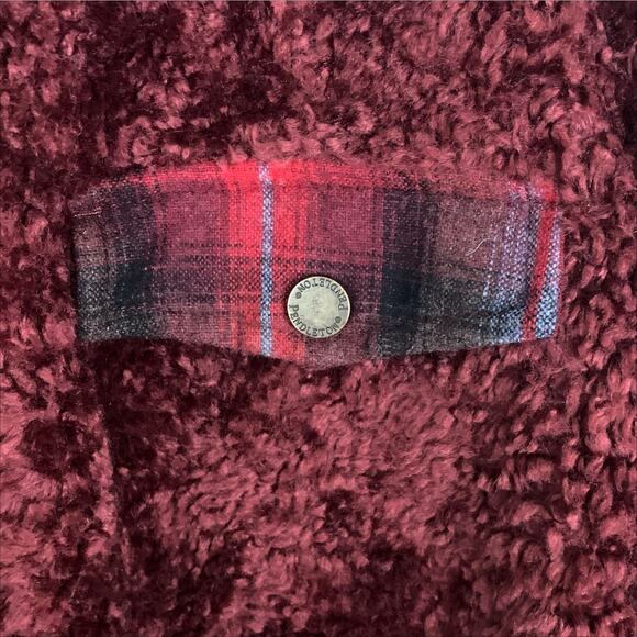 Pendleton Burgundy Zip Front Fleece Teddy Jacket Women's Size Medium - Picture 6 of 8